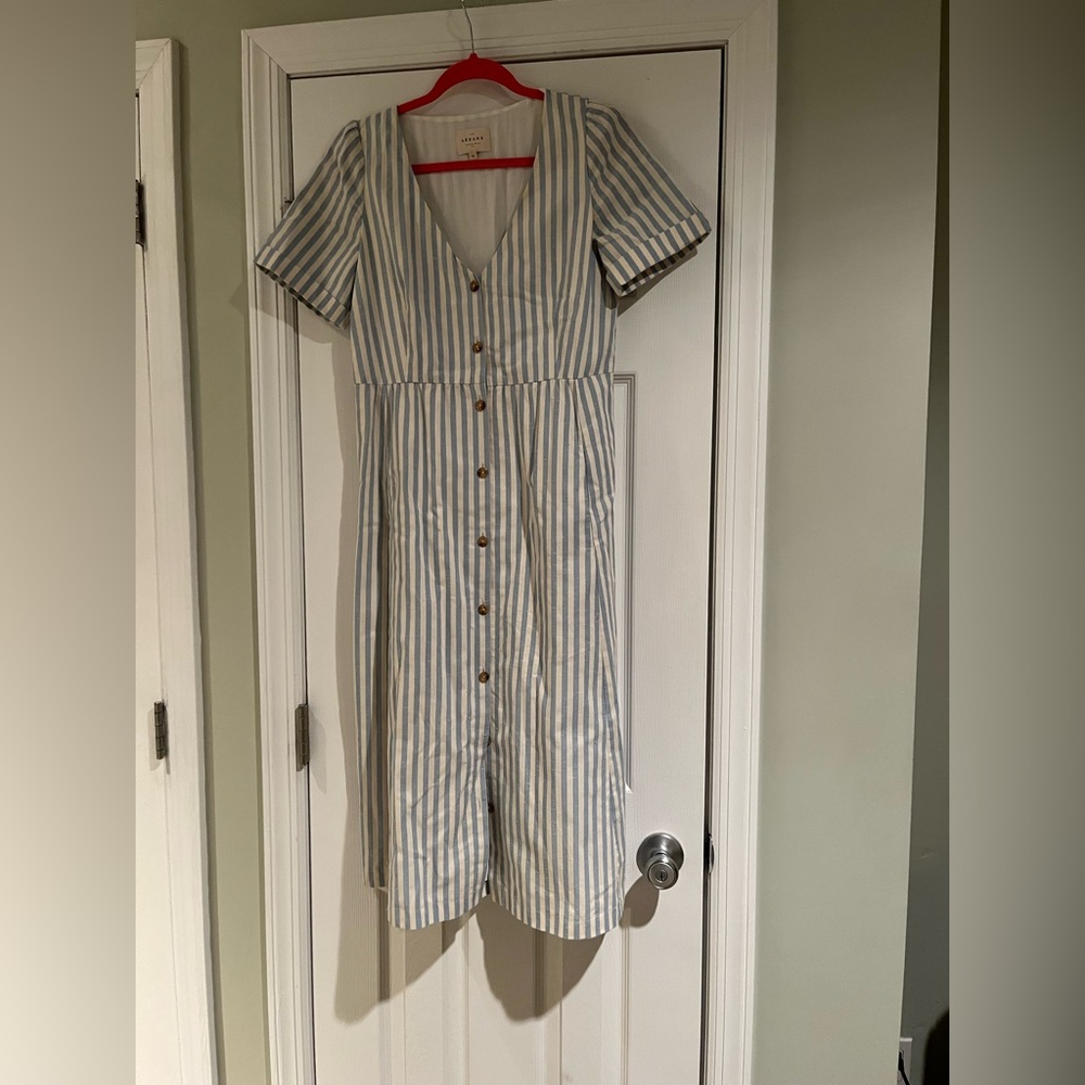 Sezane Blue and White Striped Maxi Dress - Picture 3 of 5